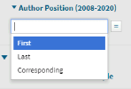 Author Position filter